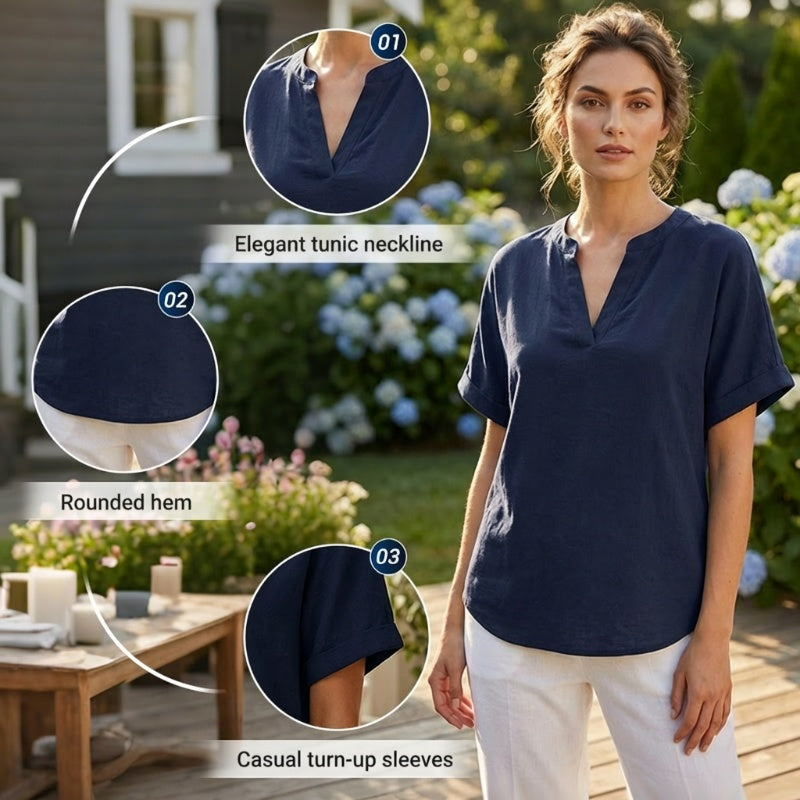 🌸Spring Sale 40% OFF👕Fashion Loose Solid Color Short Sleeve Top