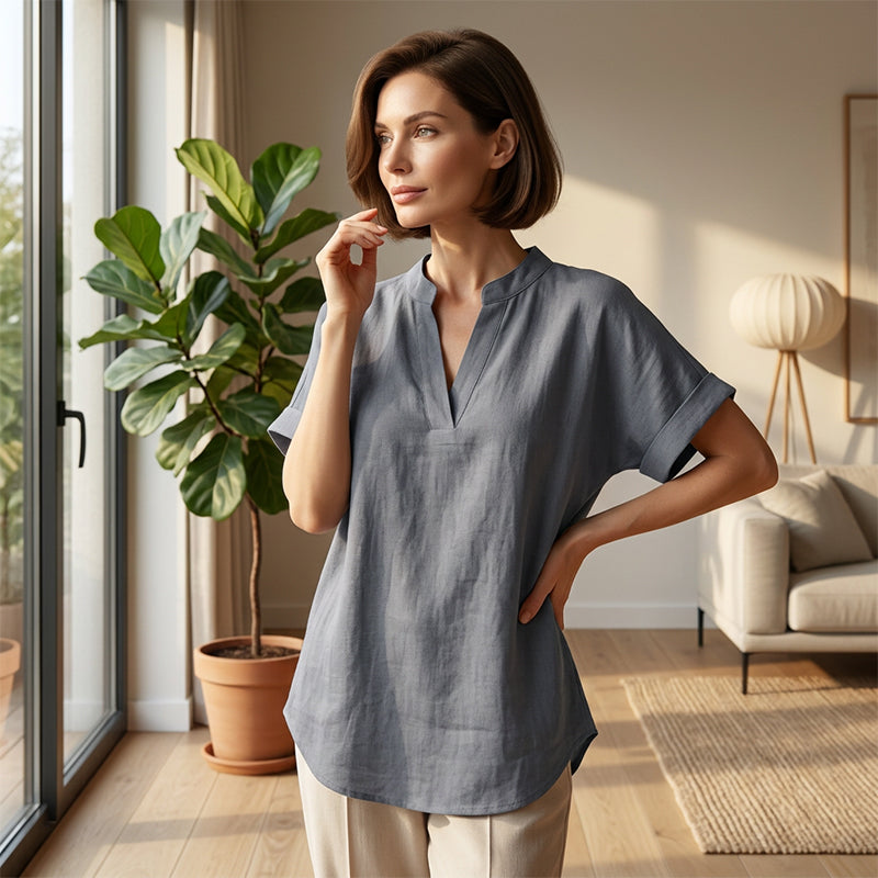 🌸Spring Sale 40% OFF👕Fashion Loose Solid Color Short Sleeve Top