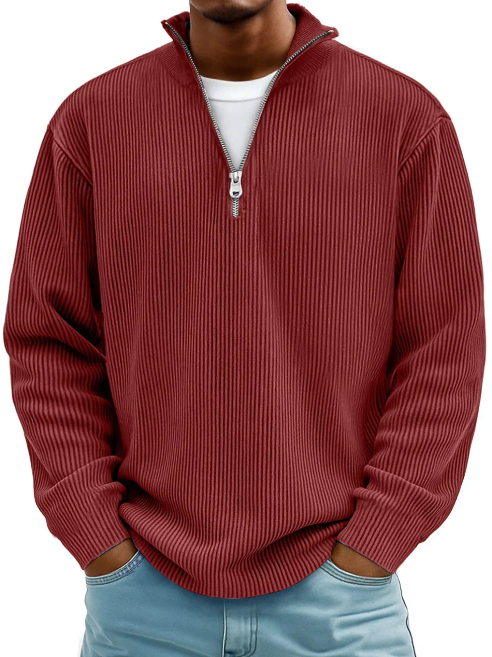 Marcus | Ribbed Quarter-Zip Jumper