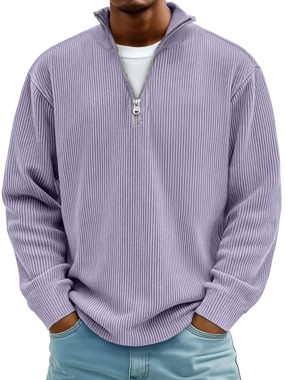 Marcus | Ribbed Quarter-Zip Jumper