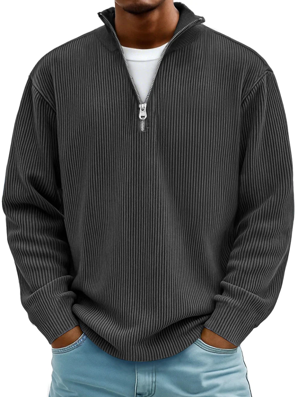 Marcus | Ribbed Quarter-Zip Jumper