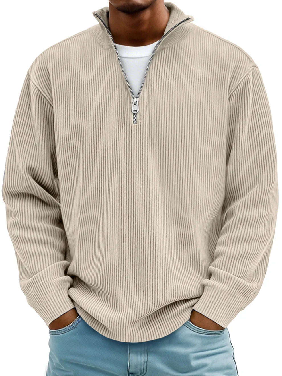 Marcus | Ribbed Quarter-Zip Jumper