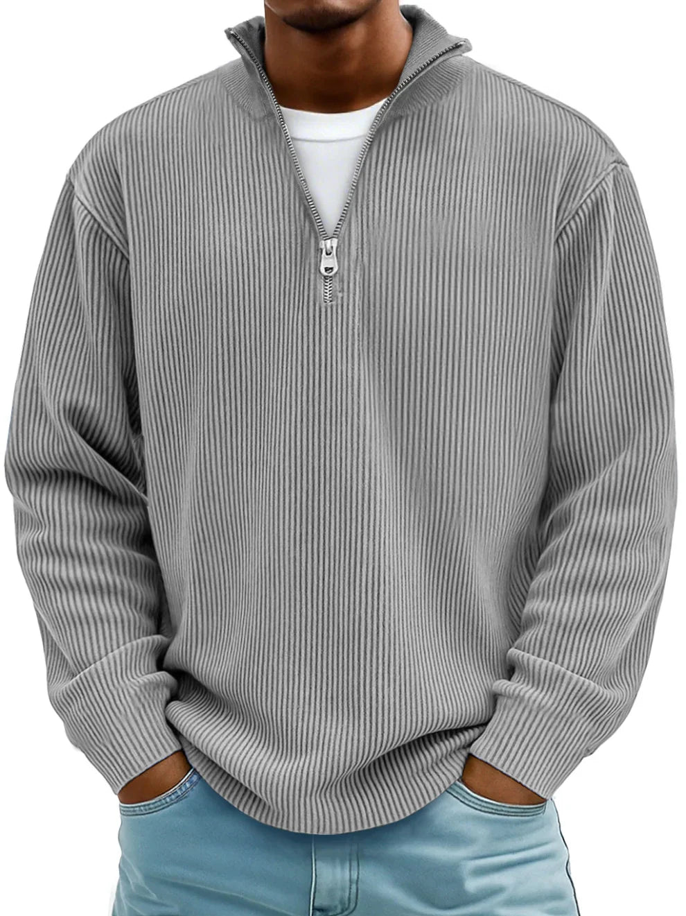 Marcus | Ribbed Quarter-Zip Jumper