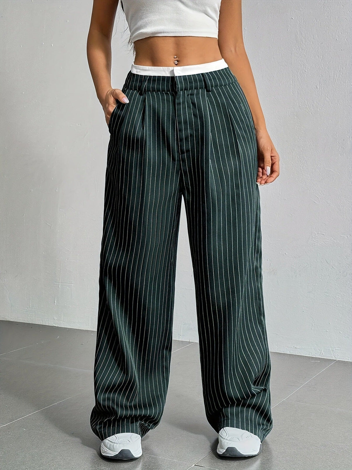 Lorraine | Casual Striped Wide Pants