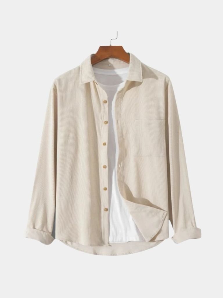 Casual Solid Corduroy Shirt