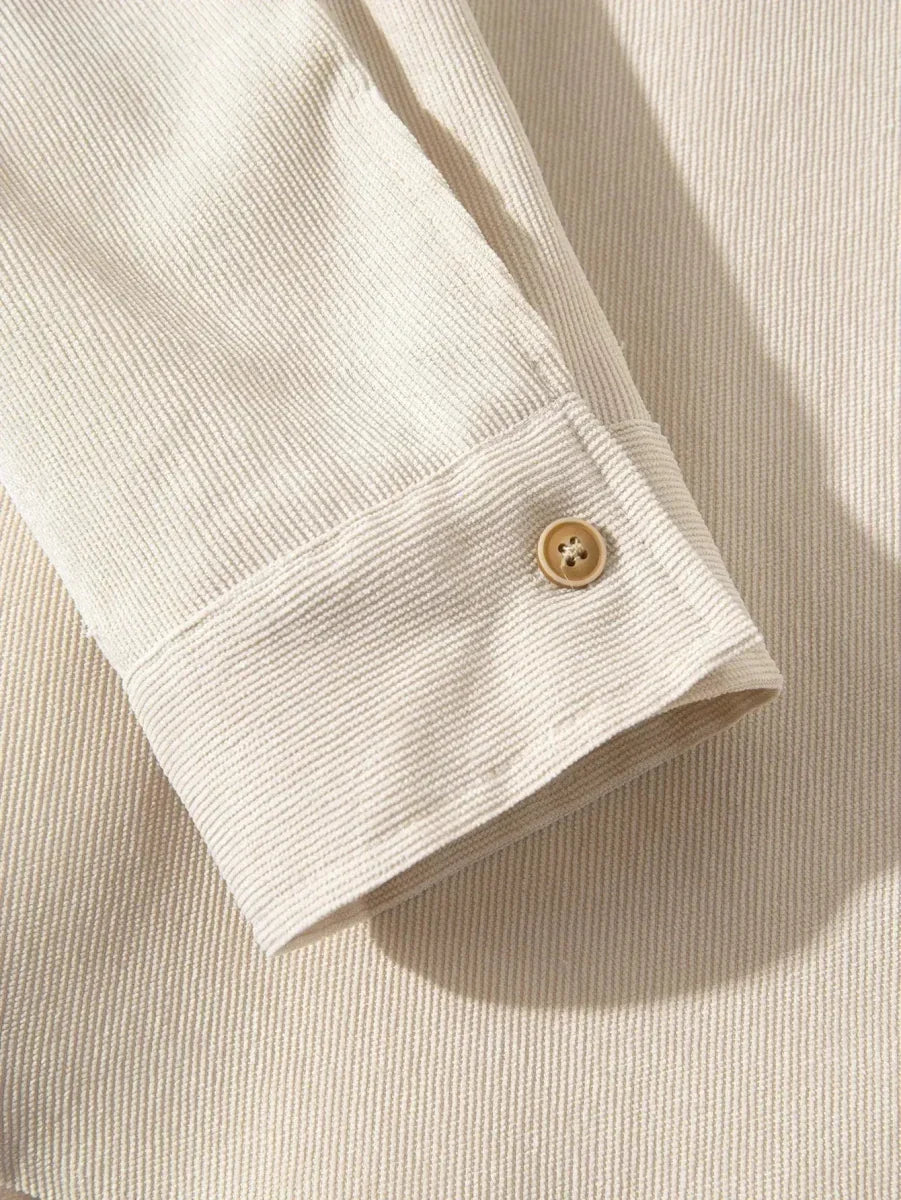 Casual Solid Corduroy Shirt