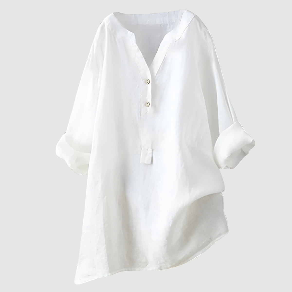 Cassia | Refined V-Neck Button-Down Shirt