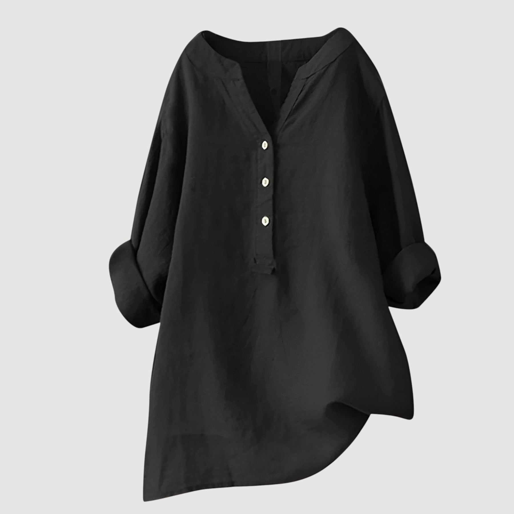 Cassia | Refined V-Neck Button-Down Shirt