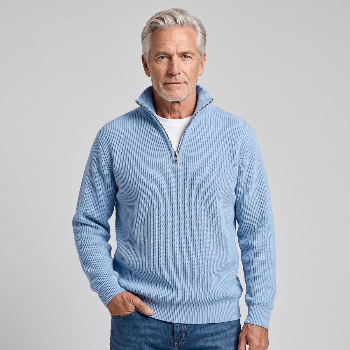 Marcus | Ribbed Quarter-Zip Jumper
