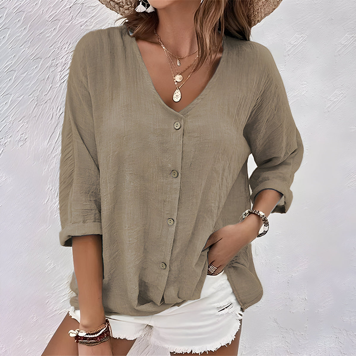 Bonnie | Casual Relaxed Button-Up Blouse