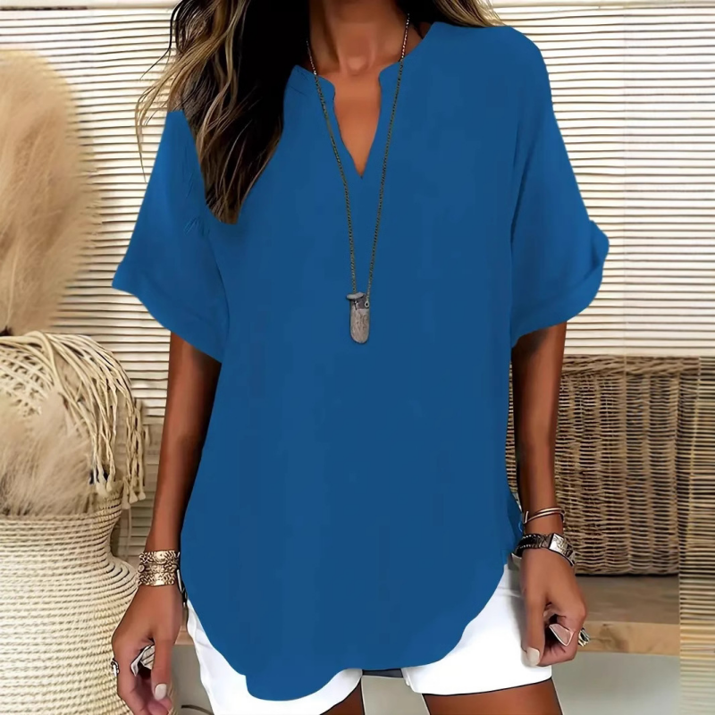 🌸Spring Sale 40% OFF👕Fashion Loose Solid Color Short Sleeve Top