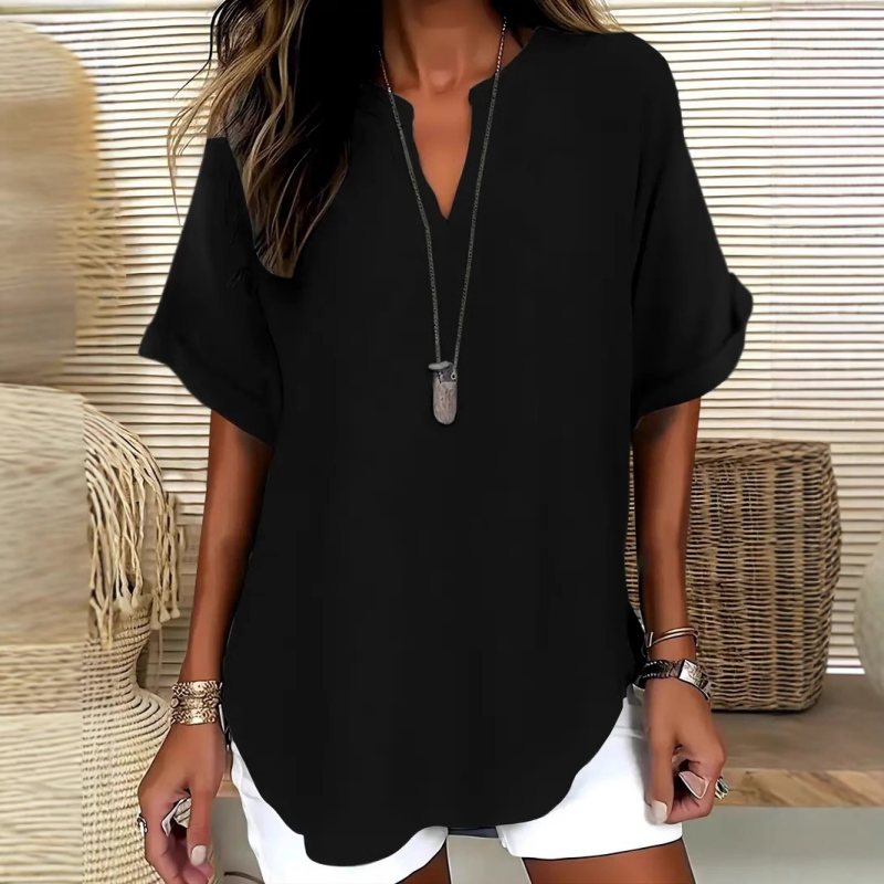🌸Spring Sale 40% OFF👕Fashion Loose Solid Color Short Sleeve Top