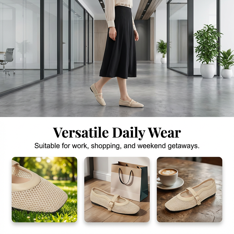 Elegant breathable mesh Mary Jane shoes 👡✨