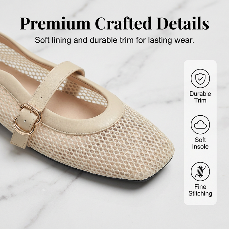 Elegant breathable mesh Mary Jane shoes 👡✨