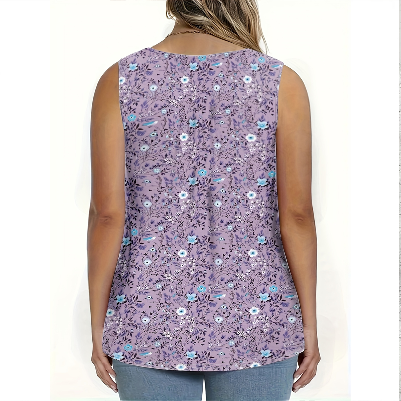 👚💗2026 New Style⚡Women's Printed Button Sleeveless Top