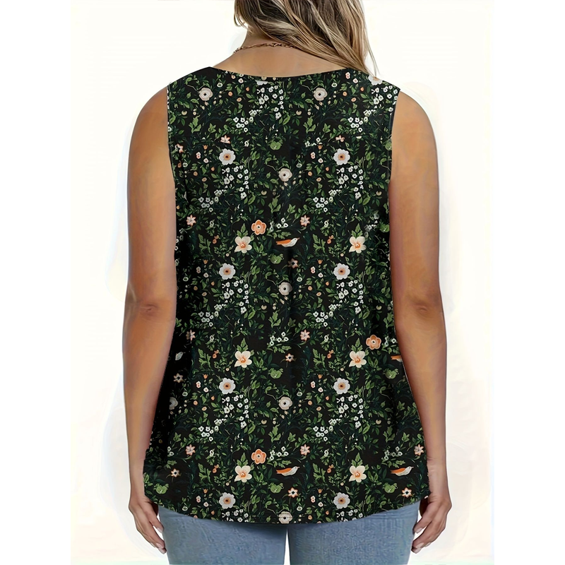 👚💗2026 New Style⚡Women's Printed Button Sleeveless Top