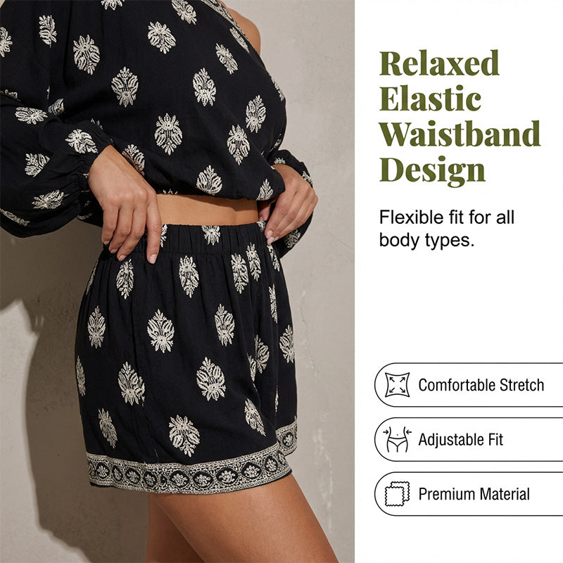Off-Shoulder Printed Jumpsuit Set