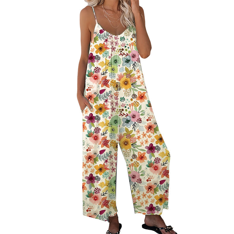 Floral Print Wide Leg Jumpsuit 💐