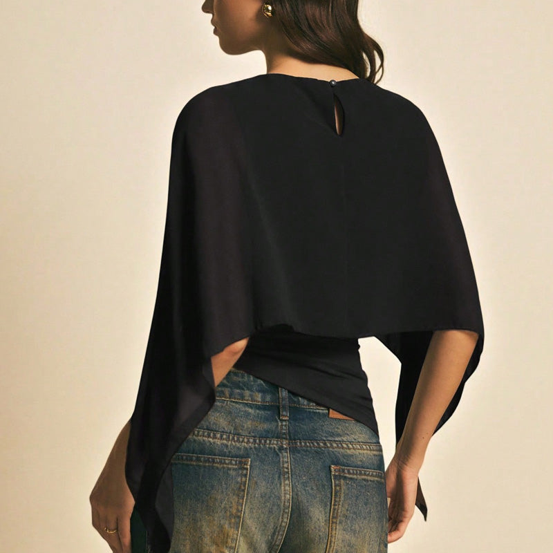 ✨New Arrival❣️Women's Elegant Chiffon Cape Sleeve Top