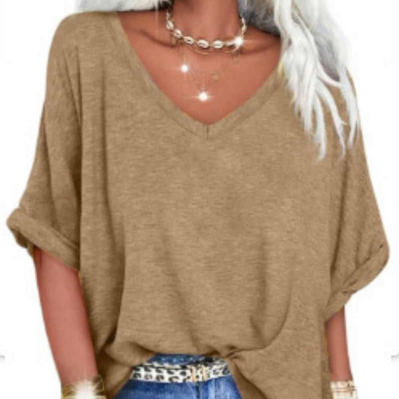 🥳SUMMER HOT SALE🥳💞50K+ SOLD!💥50% OFF! 🔥Women's Casual Loose V-Neck Top