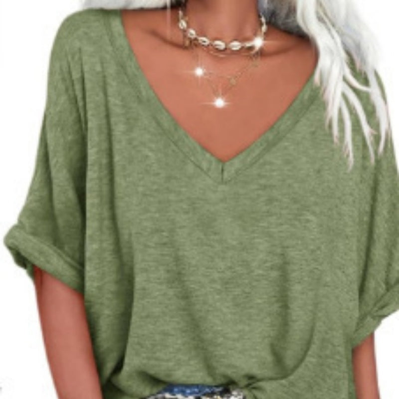 🥳SUMMER HOT SALE🥳💞50K+ SOLD!💥50% OFF! 🔥Women's Casual Loose V-Neck Top