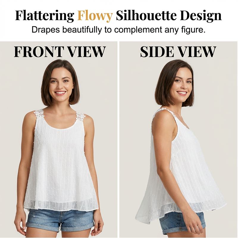 🔥 Elegant Dot Lace Strap Tank Top