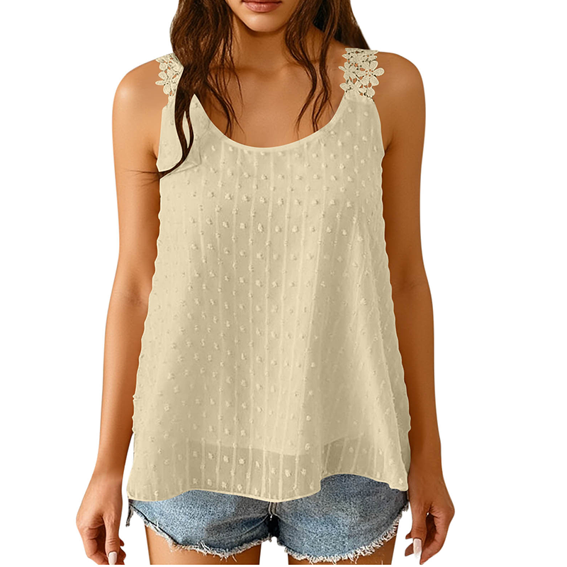 🔥 Elegant Dot Lace Strap Tank Top