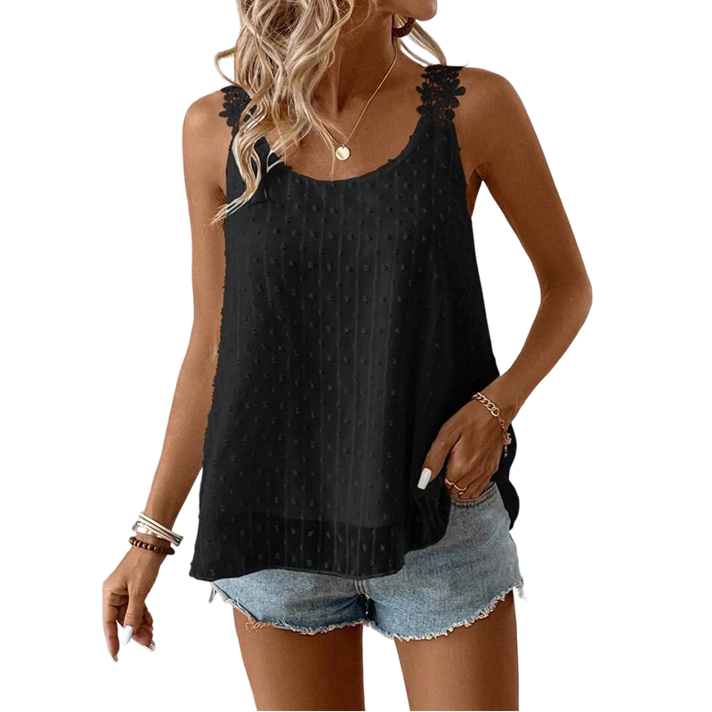 🔥 Elegant Dot Lace Strap Tank Top