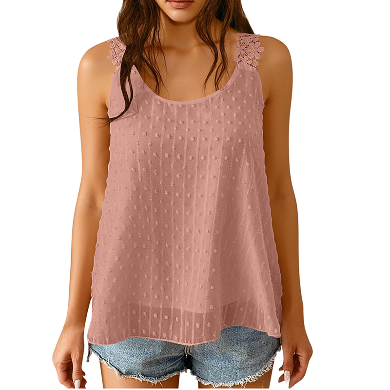 🔥 Elegant Dot Lace Strap Tank Top