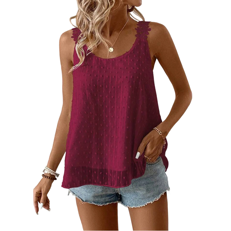 🔥 Elegant Dot Lace Strap Tank Top