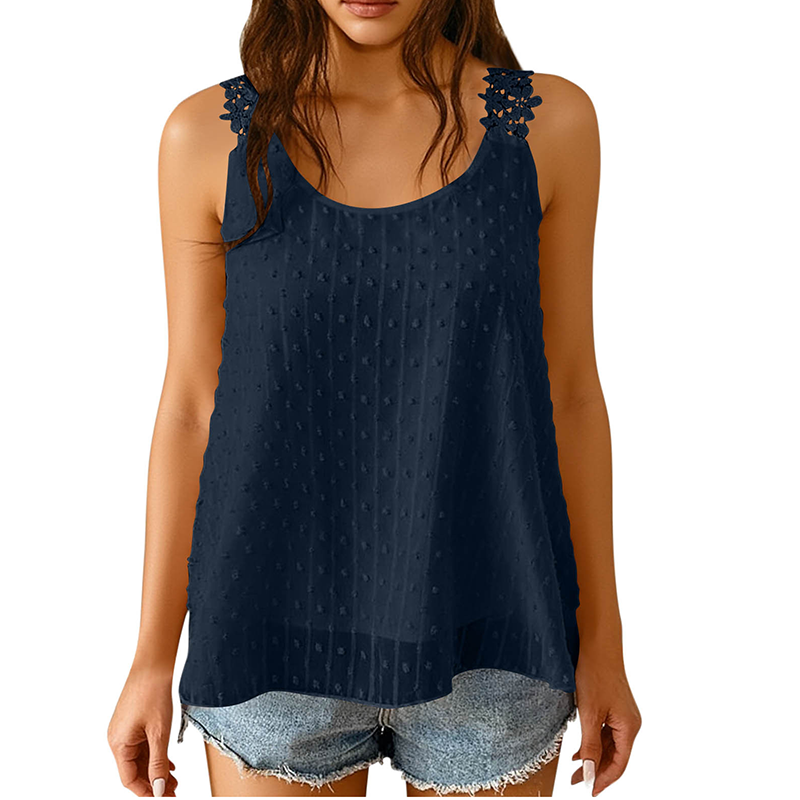 🔥 Elegant Dot Lace Strap Tank Top