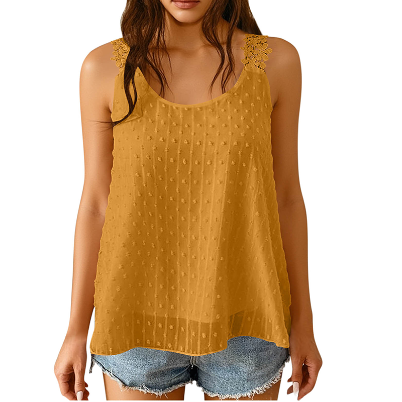 🔥 Elegant Dot Lace Strap Tank Top