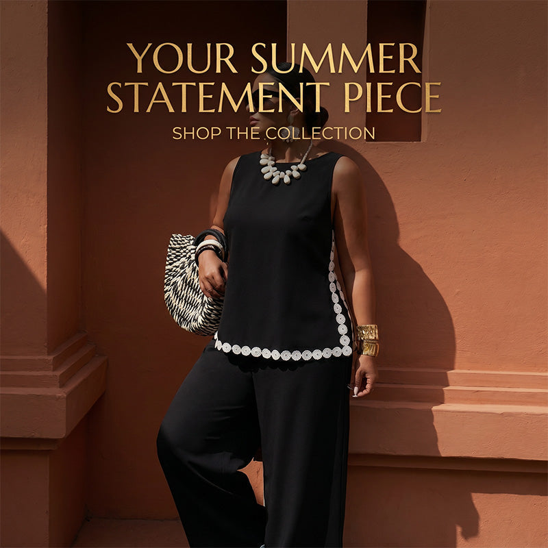 🤍Women's Sleeveless Top & Wide-Leg Pants Suit✨