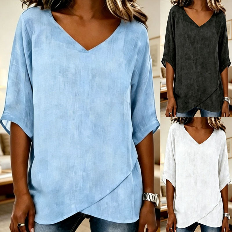 👚Women's Breathable Casual V-Neck Top