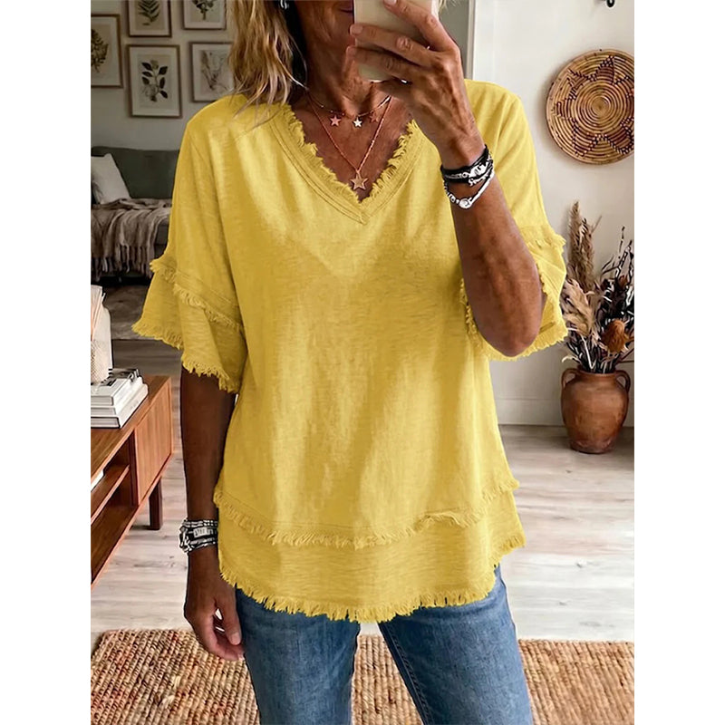👚Women's V-Neck Casual Short Sleeve Top