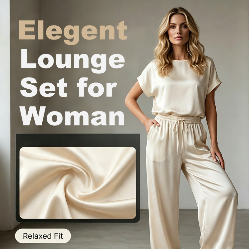Elegant Top & Wide-Leg Pant Set – Breathable Cool Fabric, Wear At Home & Out!