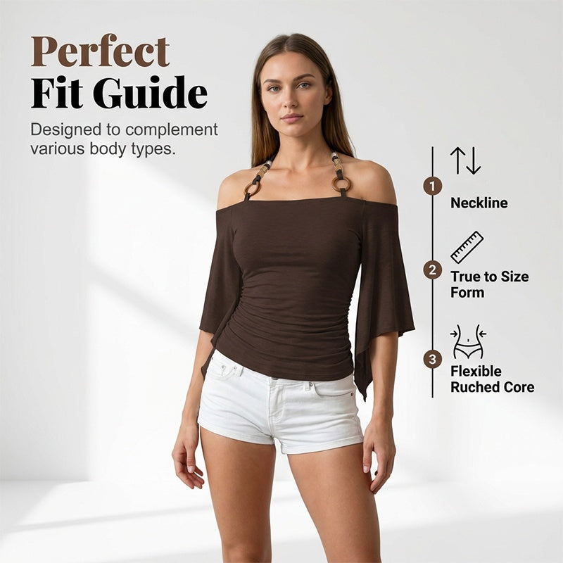 🌬️Women's Off-the-Shoulder Halter Neck Top