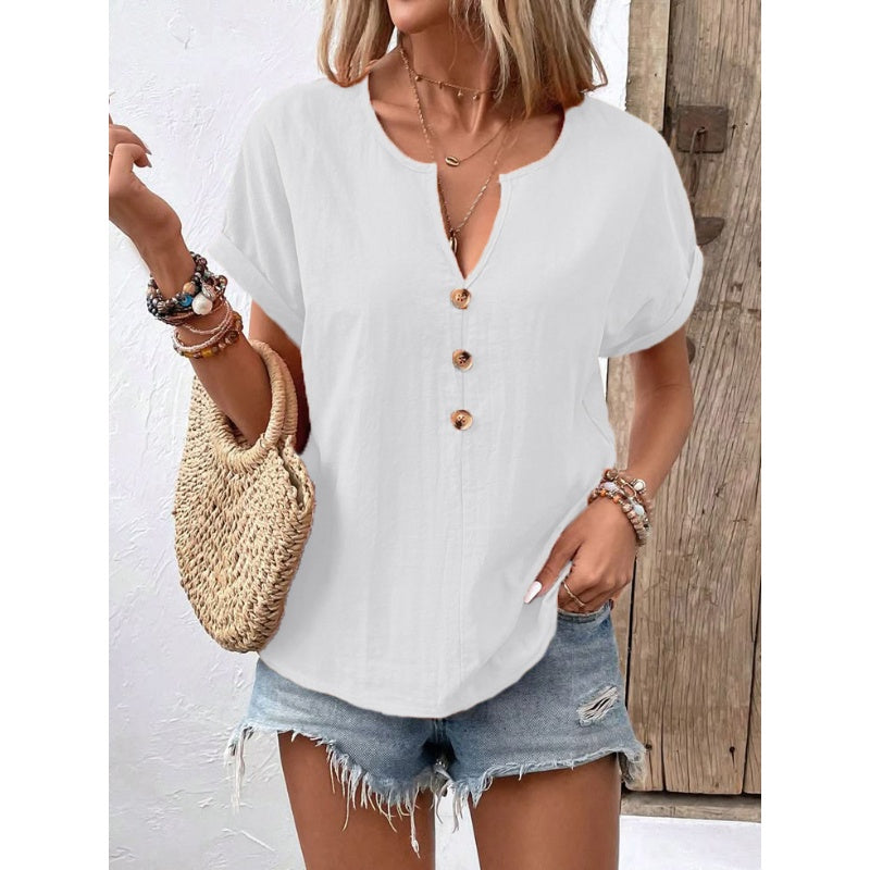 👚Women's V-Neck Short Sleeve Casual Top