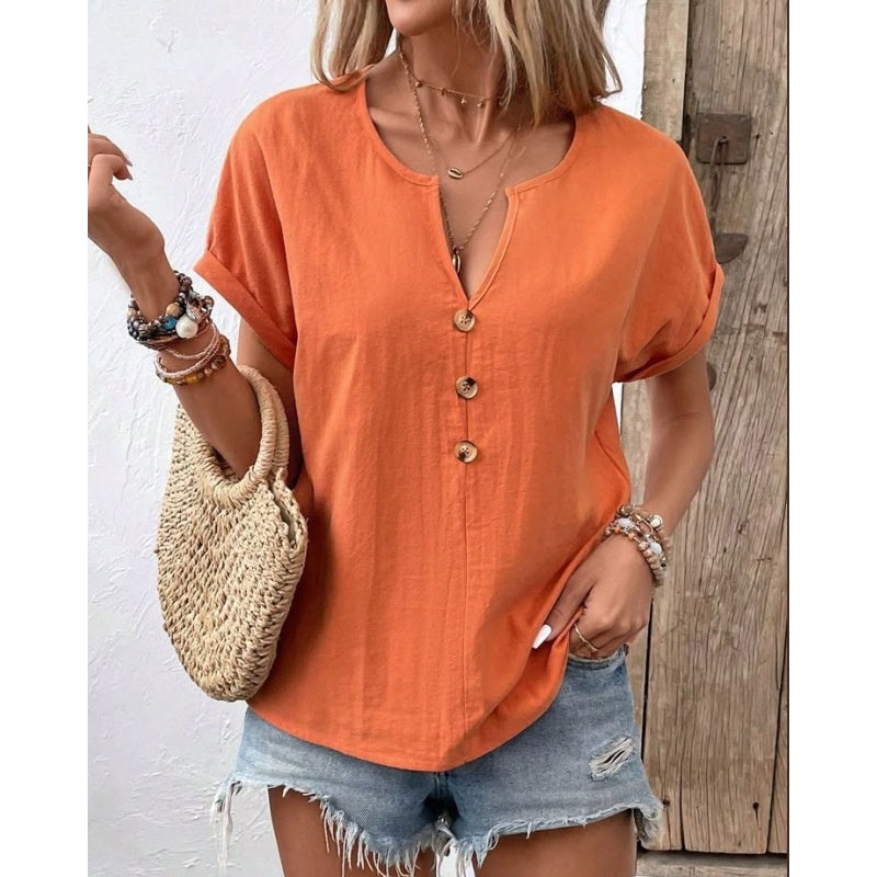 👚Women's V-Neck Short Sleeve Casual Top