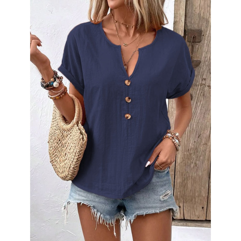 👚Women's V-Neck Short Sleeve Casual Top