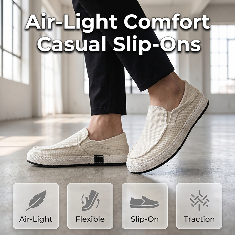 👟Men's Casual Linen Shoes Lightweight Summer Slip-on Lazy Loafers