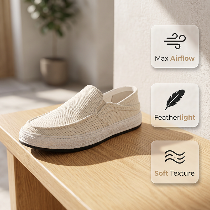 👟Men's Casual Linen Shoes Lightweight Summer Slip-on Lazy Loafers