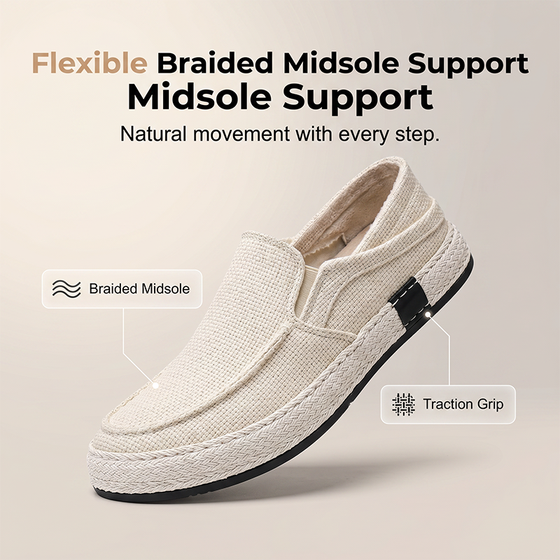 👟Men's Casual Linen Shoes Lightweight Summer Slip-on Lazy Loafers