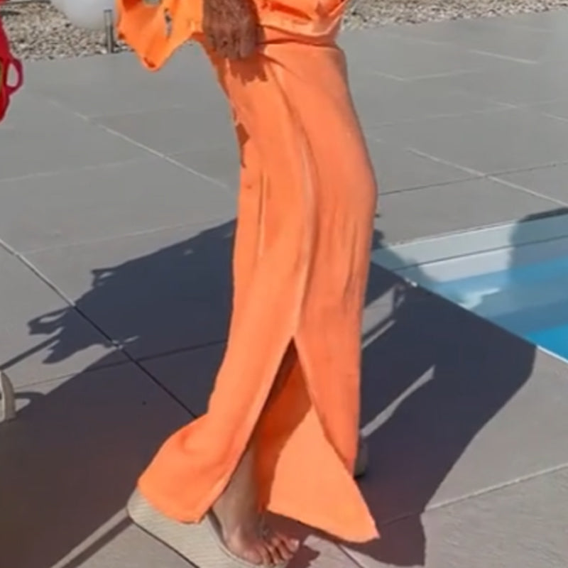 Cutout Top & Bandeau Jumpsuit Set