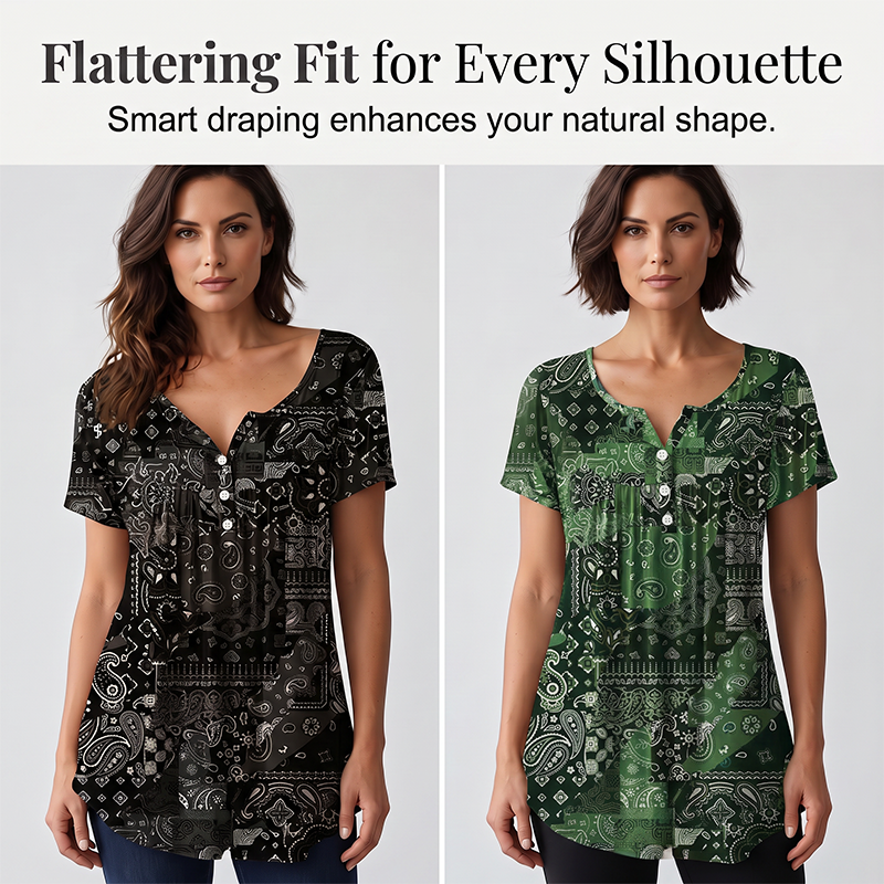👚 Women's Casual V-Neck Top — Relaxed Loose Fit Everyday Essential