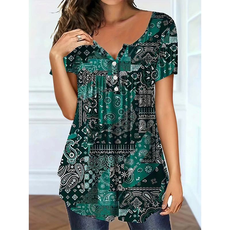 👚 Women's Casual V-Neck Top — Relaxed Loose Fit Everyday Essential