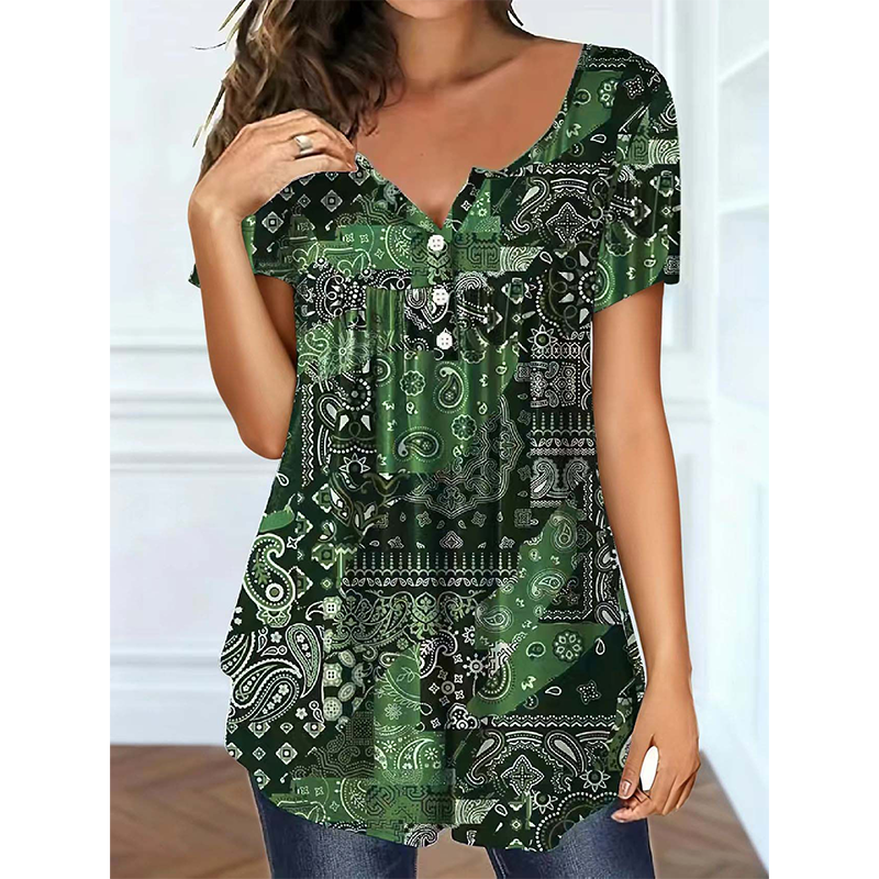 👚 Women's Casual V-Neck Top — Relaxed Loose Fit Everyday Essential