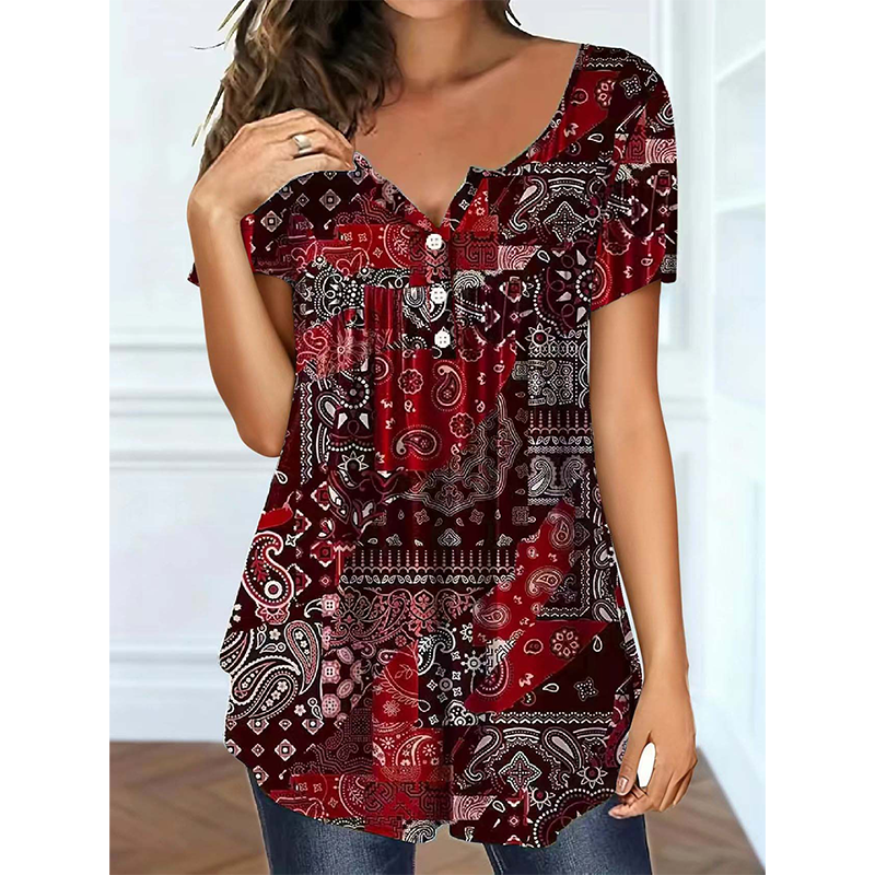 👚 Women's Casual V-Neck Top — Relaxed Loose Fit Everyday Essential
