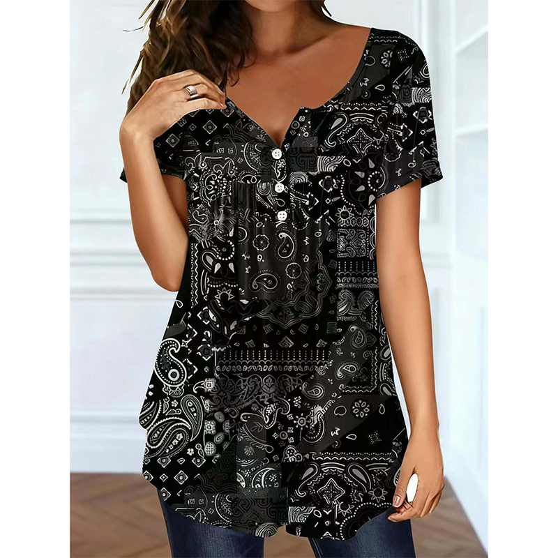 👚 Women's Casual V-Neck Top — Relaxed Loose Fit Everyday Essential