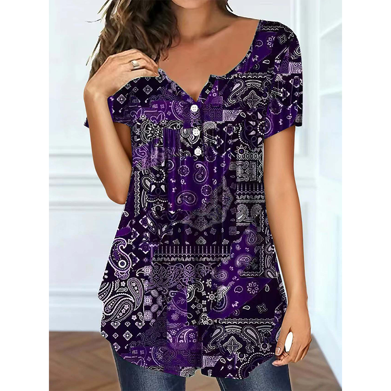 👚 Women's Casual V-Neck Top — Relaxed Loose Fit Everyday Essential